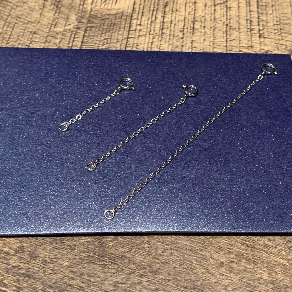 Set of 3 sterling necklace extenders